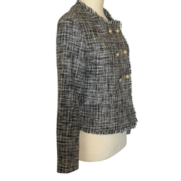 NWT MAEVE By Anthropologie Tweed Jacket Women's Size 2 Black & White - Picture 5 of 12
